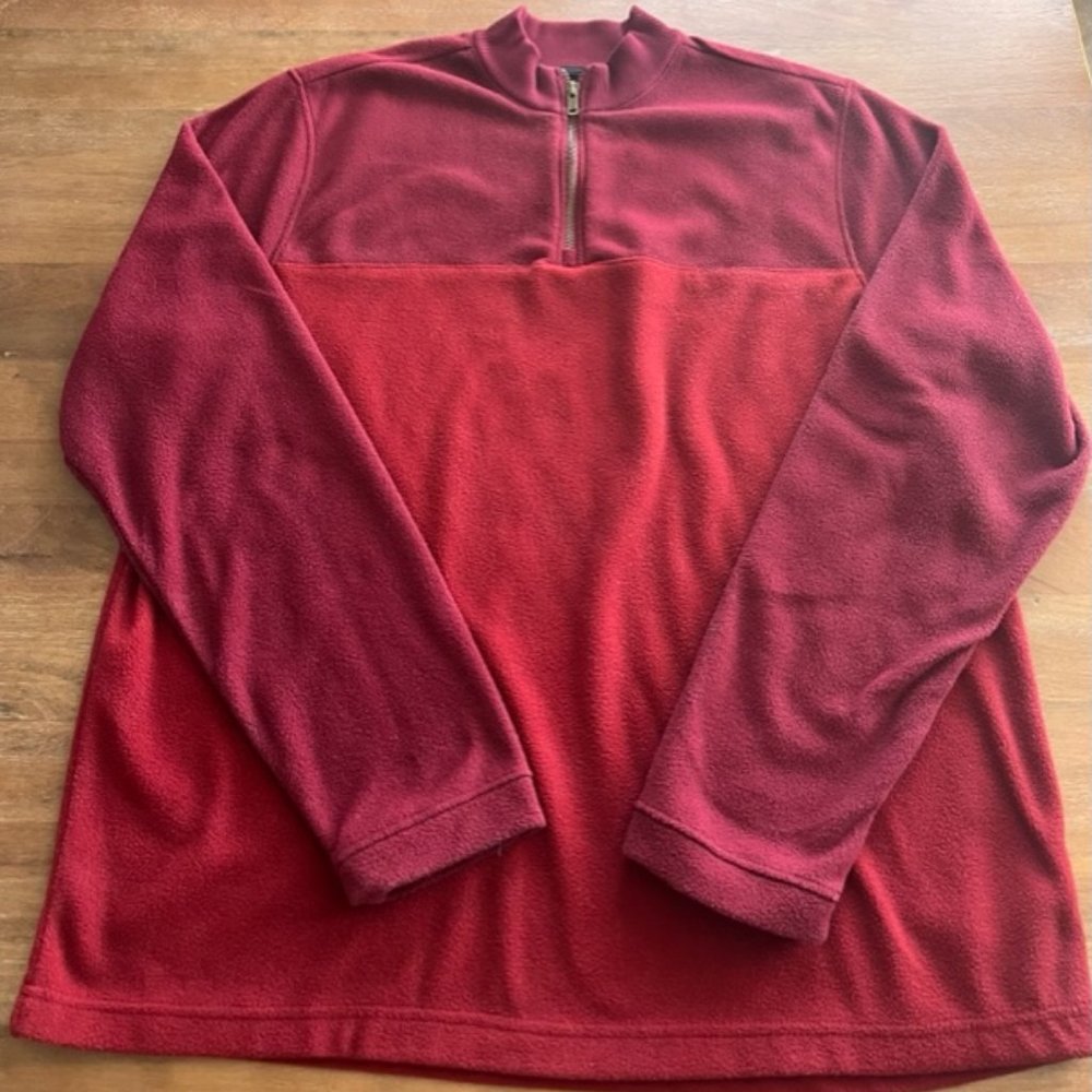 LEVI'S 1/4 Zip Sweater Men's XXL‎ 2XL Red Cotton White Tab Mock Neck Pullover